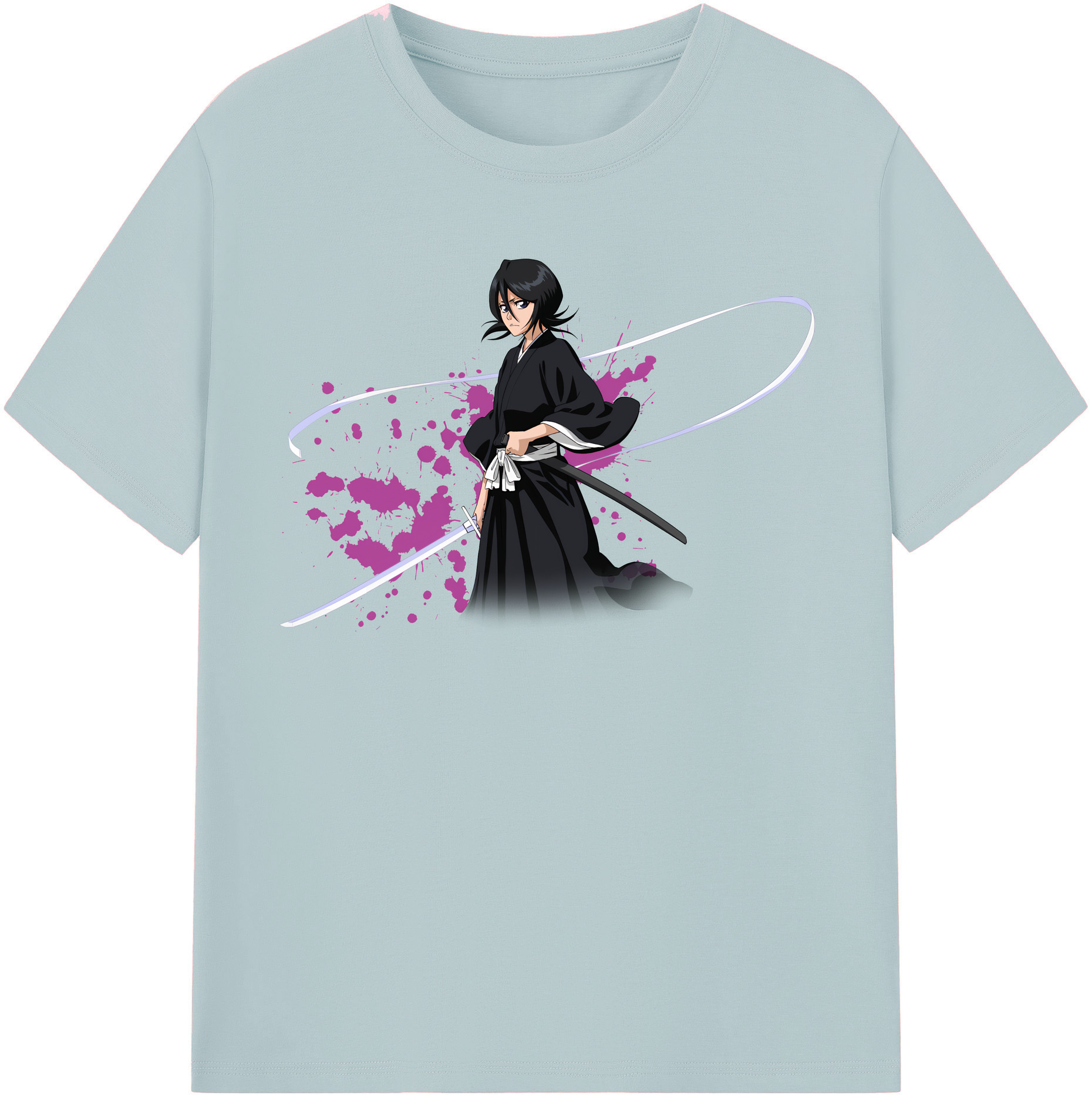 （画像用） ブリーチ 朽木ルキア BLEACH Kuchiki Rukia 綿100％半袖Tシャツ（フロントプリント）